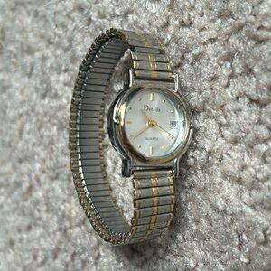 Details‎ women’s vintage two tone silver/gold bracelet watch